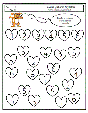 okul öncesi verilen sayıları tamamlama çalışma sayfaları